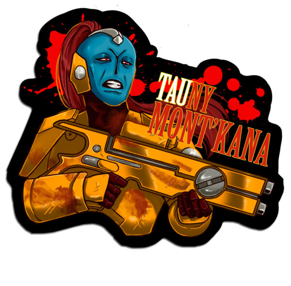 Sticker holographique W40K Tauny Mont'kana